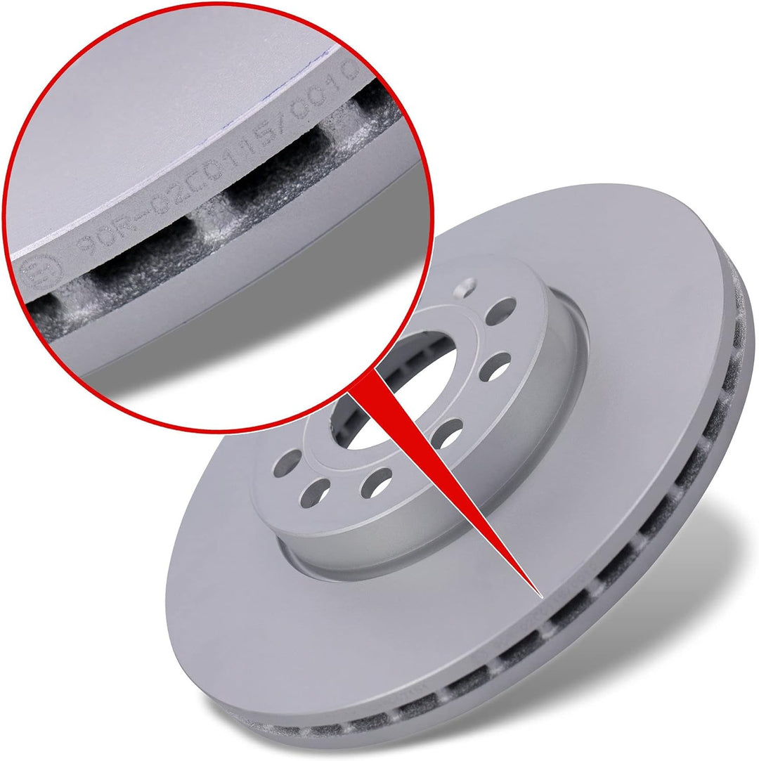 ATE Bremsenset Vorderachse inkl. Bremsscheiben vorne Ø 288 mm belüftet und Bremsbeläge vorne + Warnk