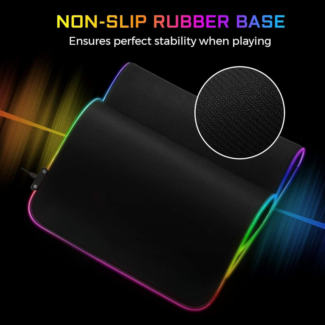 THE G-LAB Pad Rubidum – Gaming-Mauspad RGB – Gaming-Mauspad XXL – LED-Hintergrundbeleuchtung – Feuch