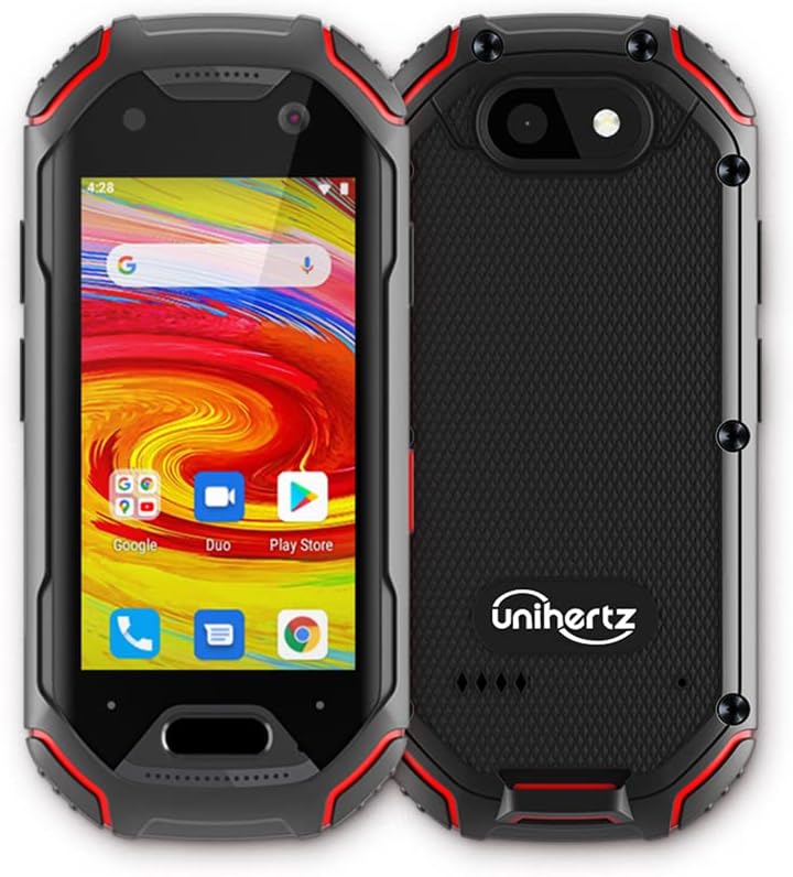 Unihertz Atom, Kleinstes 4G robust Smartphone der Welt, Android 9.0 Pie, 64GB ROM+ 4GB RAM,16MP+8MP