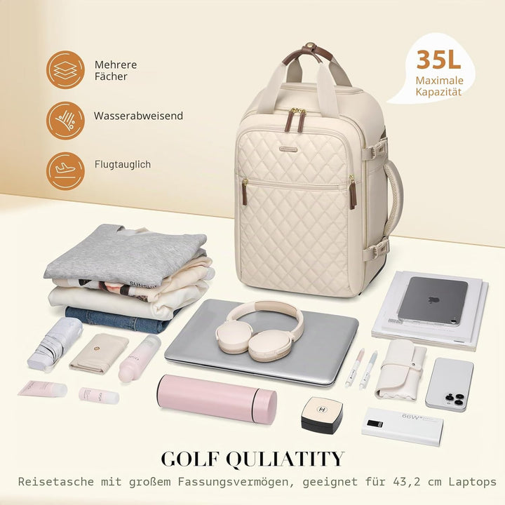 Reiserucksack Damen Rucksack Handgepäck Flugzeug 17 Zoll Laptop Rucksack Herren Wasserdicht Reisetas