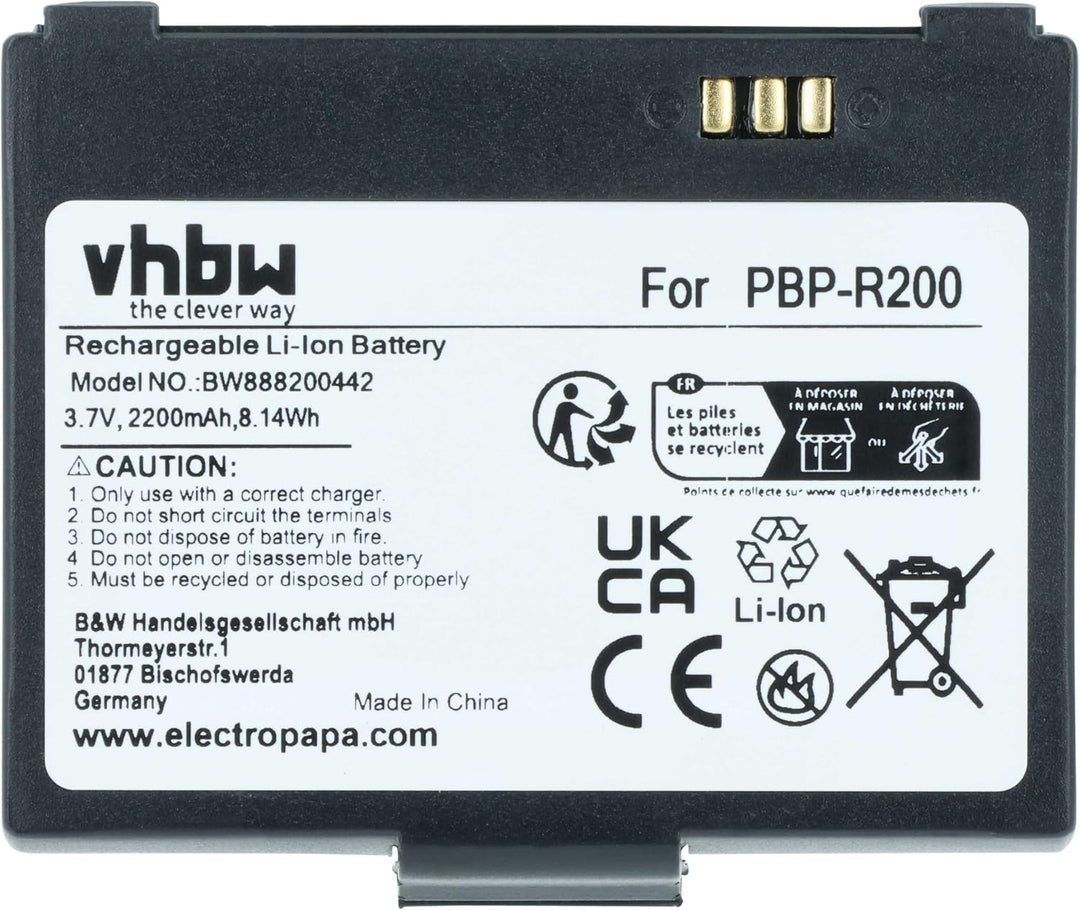 vhbw 1x Akku kompatibel mit Bixolon SPP-R300