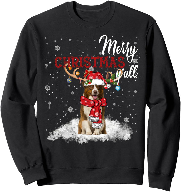 Merry Christmas Y'all Border Collie Weihnachtsschmuck Sweatshirt