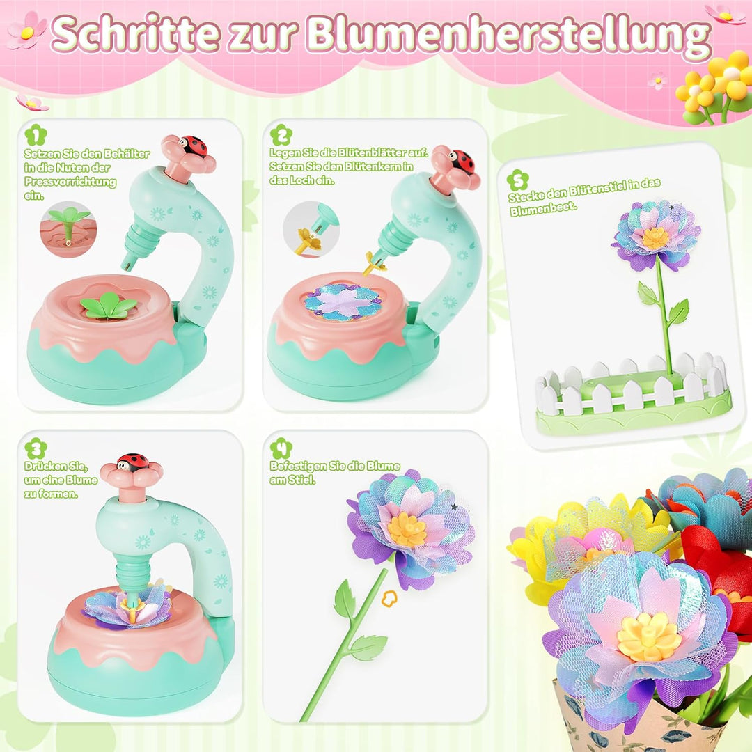 Blumenstrauss-Bastelset, DIY Blumen Bastelset Kinder, Kunsthandwerk-Lernspielzeugset für Mädchen im