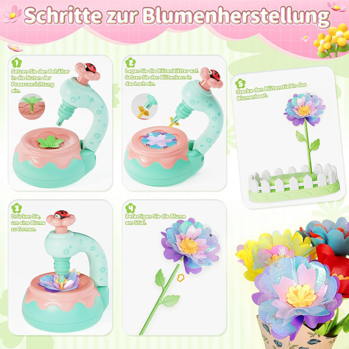 Blumenstrauss-Bastelset, DIY Blumen Bastelset Kinder, Kunsthandwerk-Lernspielzeugset für Mädchen im