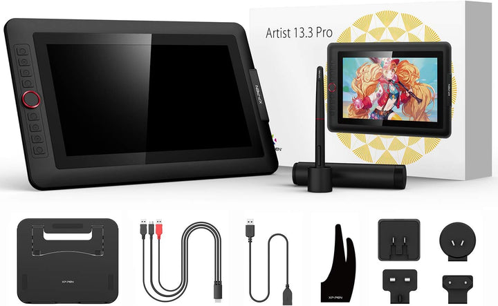 XP-PEN Artist 13.3 Pro Grafiktablett, vollamitiertes Pen Display, 88% NTSC, Drawing Tablet mit Stift