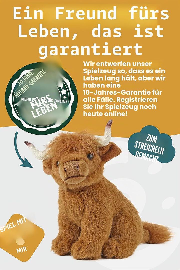 Living Nature Stofftier - Kleines Hochlandrind (20cm) Highland