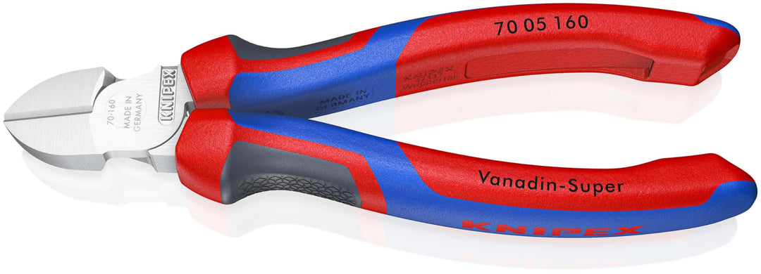 KNIPEX 70 05 160 SB Seitenschneider mit Comfort-Griffen verchromt verchromt Mit Mehrkomponentenhülle