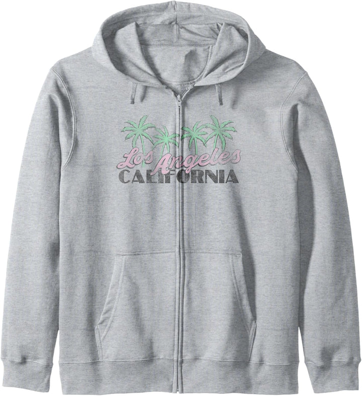 Los Angeles California Text With Palm Trees Kapuzenjacke