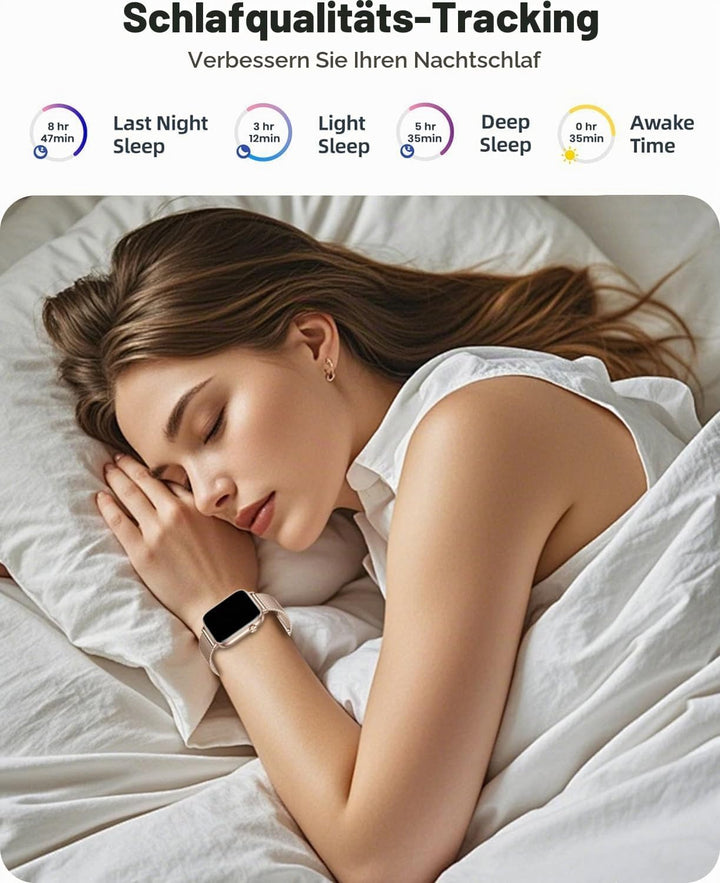Smartwatch Damen, 1.83 Zoll HD-Display Smart Watch mit Telefonfunktion, 100+ Sportmodi Fitness Track