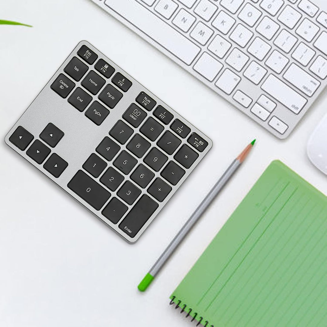 Nummernblock, 35 Tasten BT5.0 Kabelloser Ziffernblock, Wiederaufladbare Nummernblock Tastatur für De
