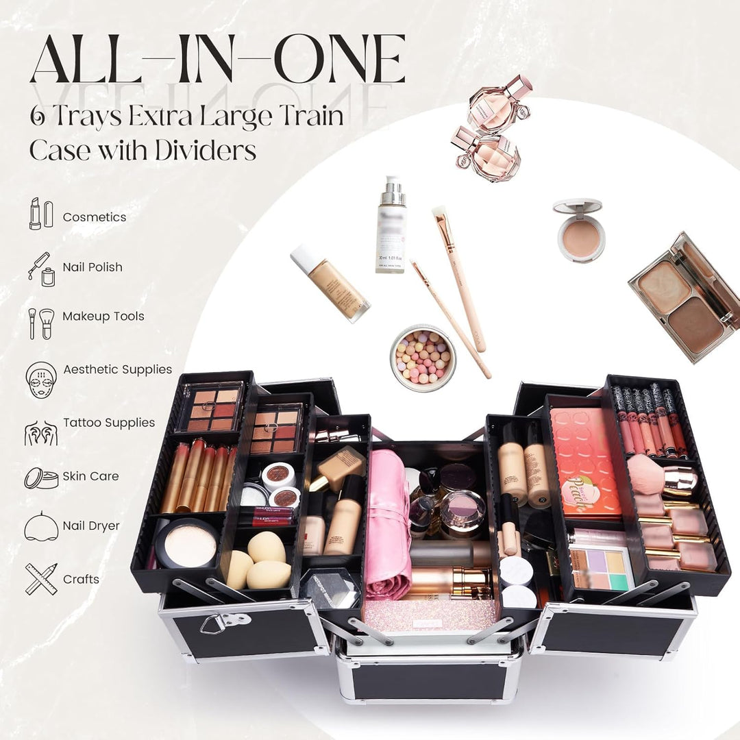 Kosmetikkoffer Schminkkoffer, Kosmetik Make up Organizer Koffer Make-up Aufbewahrung friseurkoffer M