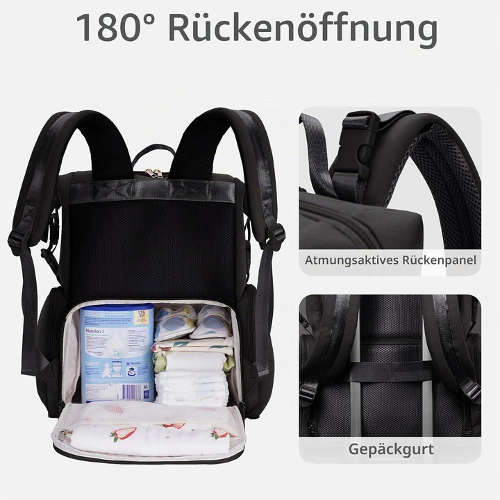CEI-CEI Baby Wickeltasche/Rucksack mit Isolierter Flaschentasche, Wasserdichtes Neoprengewebe, Wicke