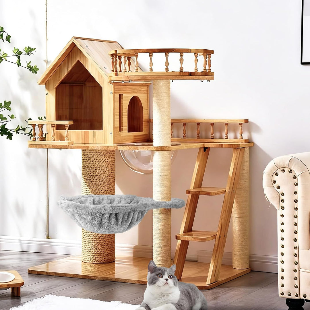 jojofuny Selbstgemacht Katzenbaum Hängematte Katzenbett aus Lint und Eisen Platzsparendes Hängebett
