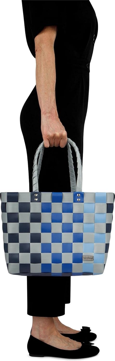 normani Einkaufstasche geflochten mit Henkeln - Tragetasche extra robust Farbe Classic/Lona Classic
