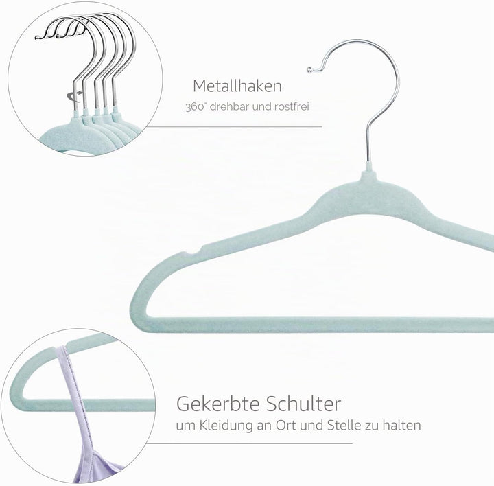 ManGotree Baby-Kleiderbügel aus Samt, Kleinkind-Kinderbügel mit Drehbarem Haken, Gekerbtes Schulter