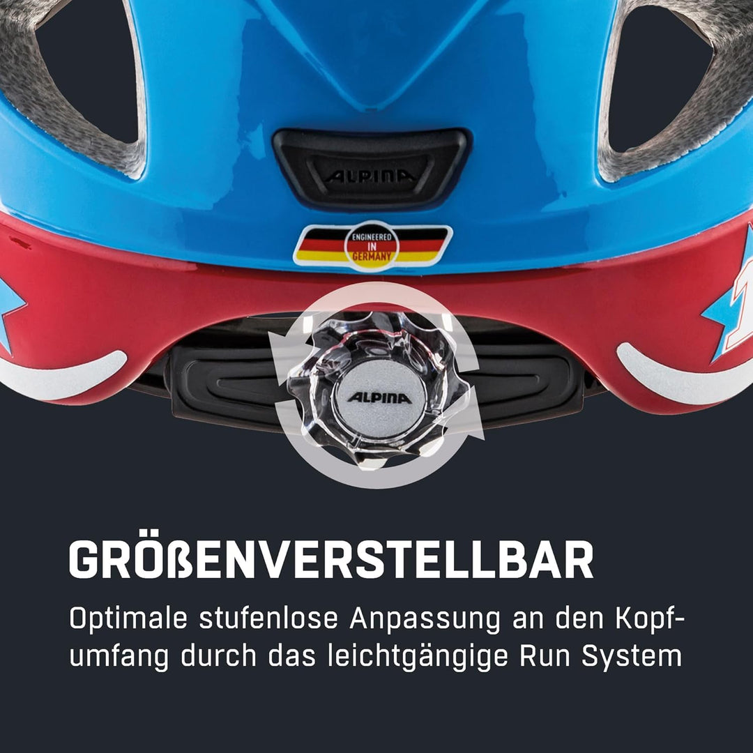 ALPINA XIMO FLASH - Beleuchteter, Reflektierender, Leichter & Anpassbarer LED Fahrradhelm Für Kinder