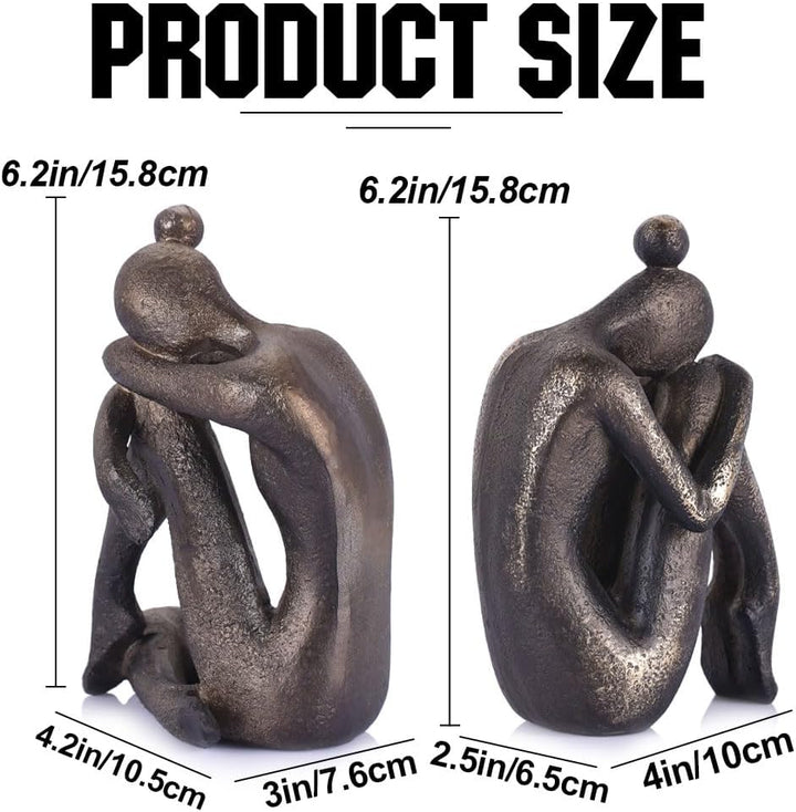 Buchstützen, einzigartig, dekorativ, Denkermädchen, modern, robust, rutschfest, Kunstharz, Buchstopp