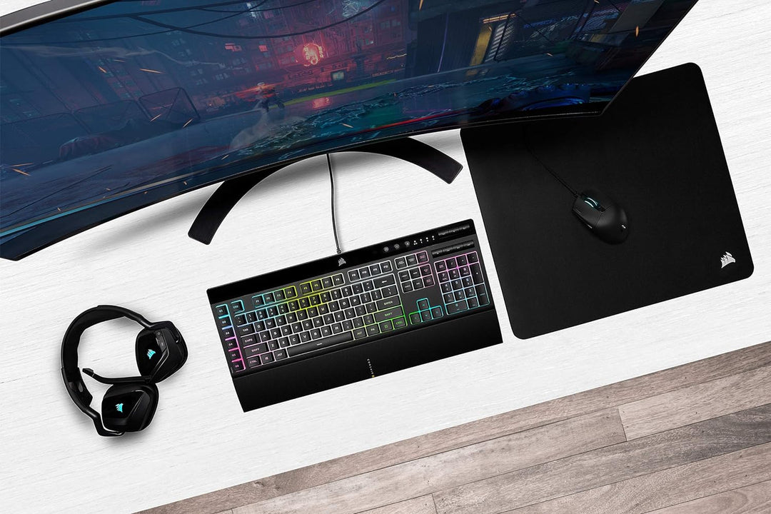 Corsair K55 RGB PRO XT Gaming-Tastatur, kabelgebunden, QWERTY-Layout, Schwarz, K55 RGB PRO XT