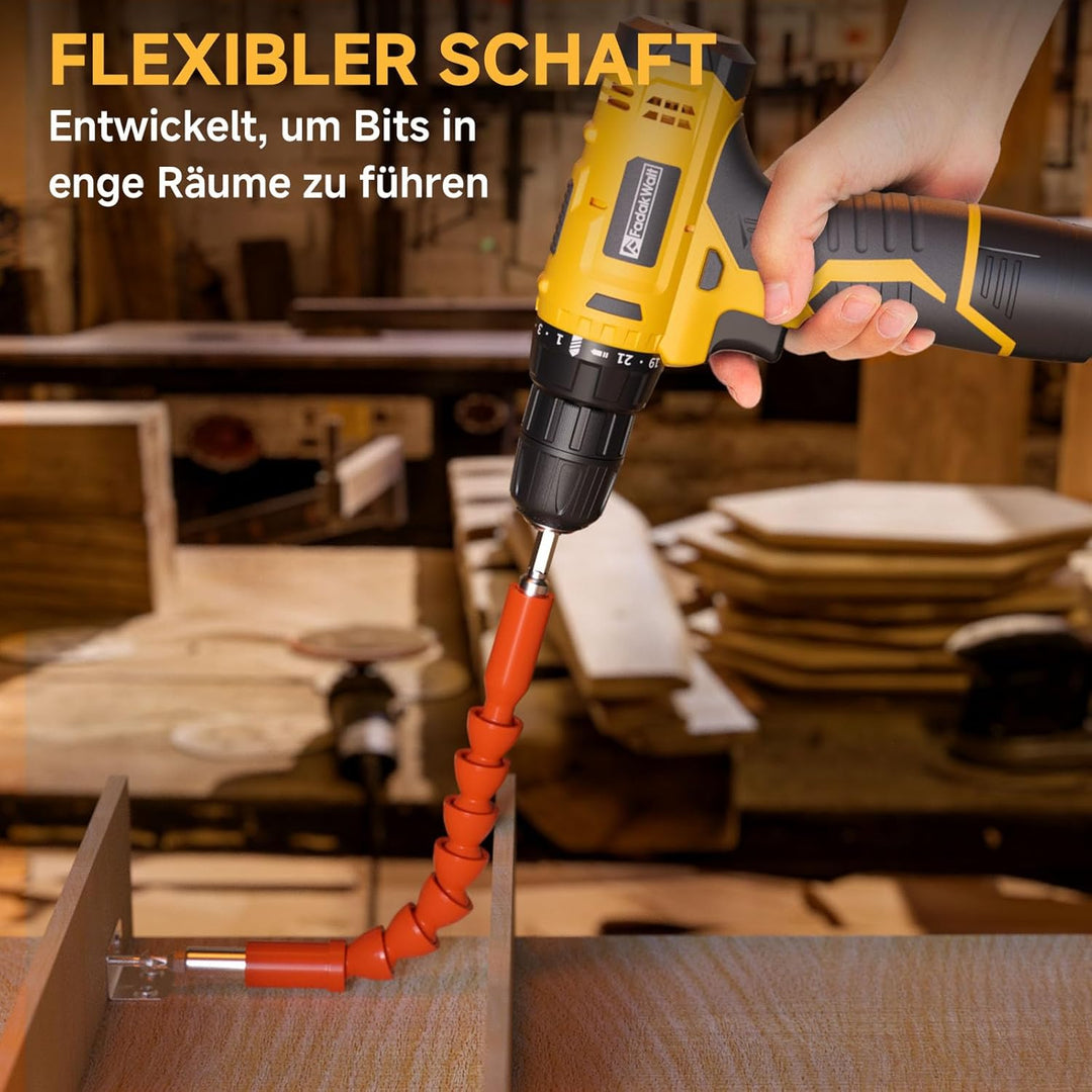 FADAKWALT 12V Akku-Bohrschrauber, Akku-Bohrschrauber-Set, 3/8" Zoll Schnellspannbohrfutter, Rosa Ele