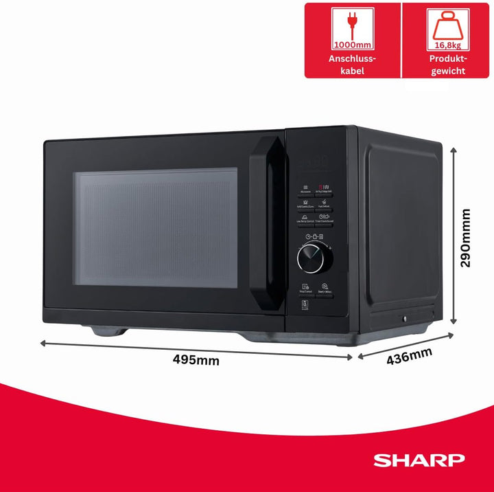 Sharp RCA271TB 5-in-1 Airfry-Mikrowelle 900W, Grill 1000 W, Heissluft & AirFry-Funktion, Konvektion