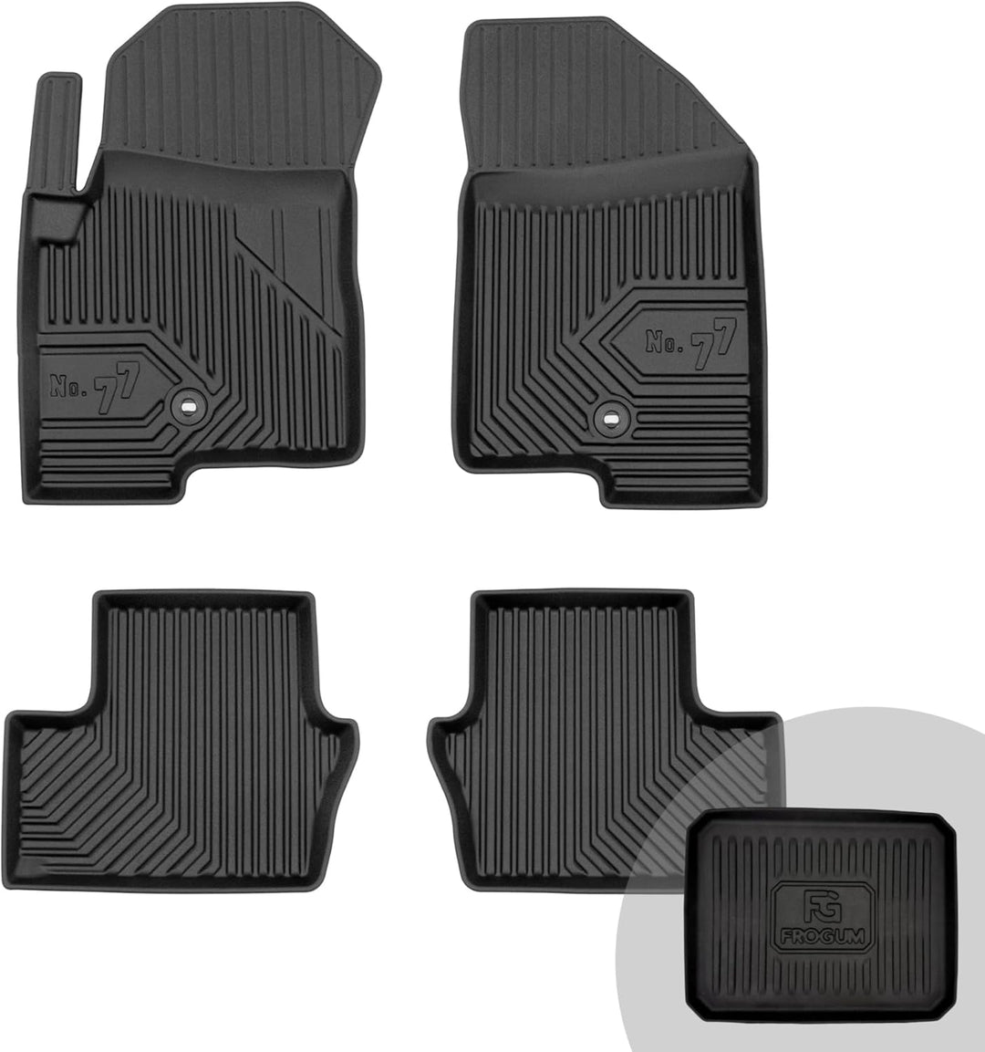 FROGUM No.77 Gummimatten Ganzjahresset von Auto Fussmatten Autofussmatten für Dodge Caliber 2006-201