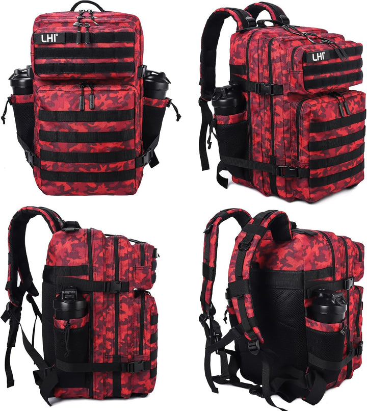 LHI Militärstil Taktischer Rucksack 45L mit MOLLE-System – Wasserdicht für Wandern, Survival, Campin