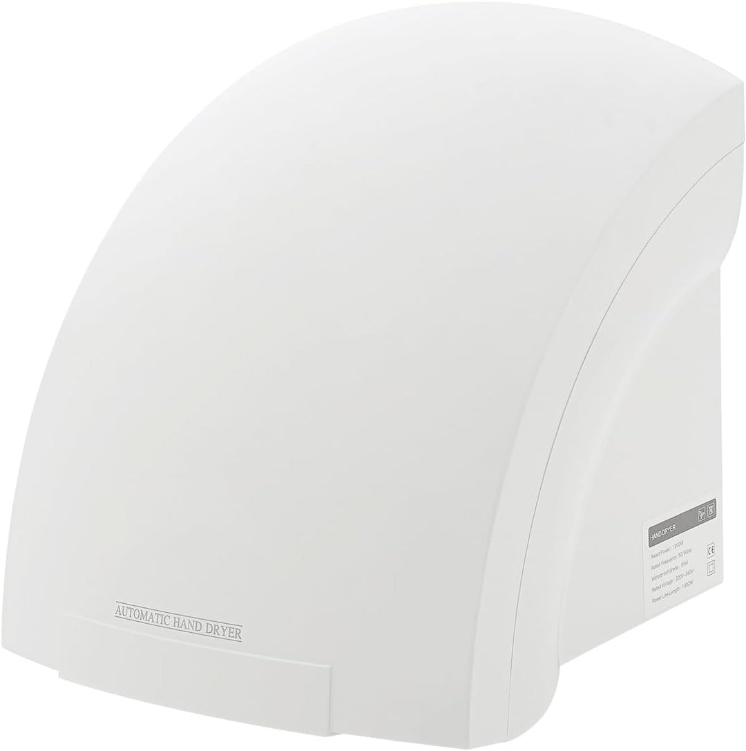 Elektrischer Handtrockner, automatisch, 1200 W, IPX4, Weiss – Wandtrockner, Infrarot, warm, kalt, 10