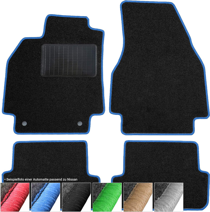 Fussmatten Auto Velours Autoteppiche Schwarz Automatten Set 4-teilig passend für Nissan Micra 2010-2