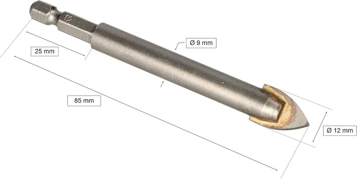 KOTARBAU® 3er Set Glasbohrer 12 mm Keramische Fliesen Glas Keramik 12 mm 3 Stück, 12 mm 3 Stück