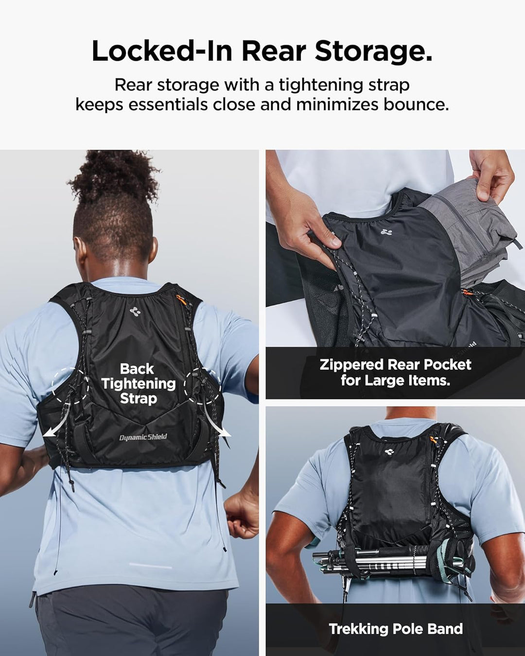 Spigen A721 Laufweste Damen & Herren mit 500 ml Trinkflasche Trinkrucksack für Laufen & Marathon [si