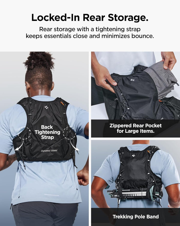 Spigen A721 Laufweste Damen & Herren mit 500 ml Trinkflasche Trinkrucksack für Laufen & Marathon [si