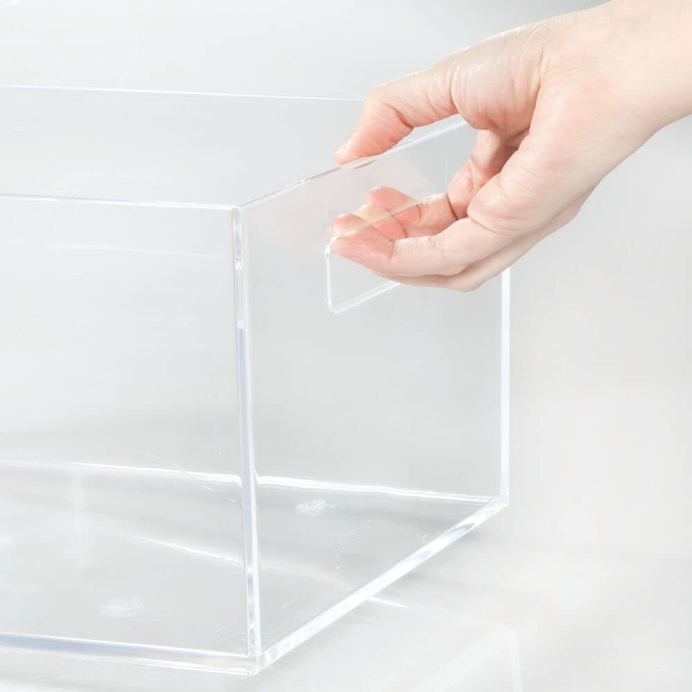 mDesign 4er-Set Ablagebox mit integrierten Griffen – grosse Aufbewahrungsbox für Make-up, Handtücher
