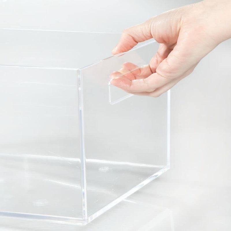 mDesign 4er-Set Ablagebox mit integrierten Griffen – grosse Aufbewahrungsbox für Make-up, Handtücher