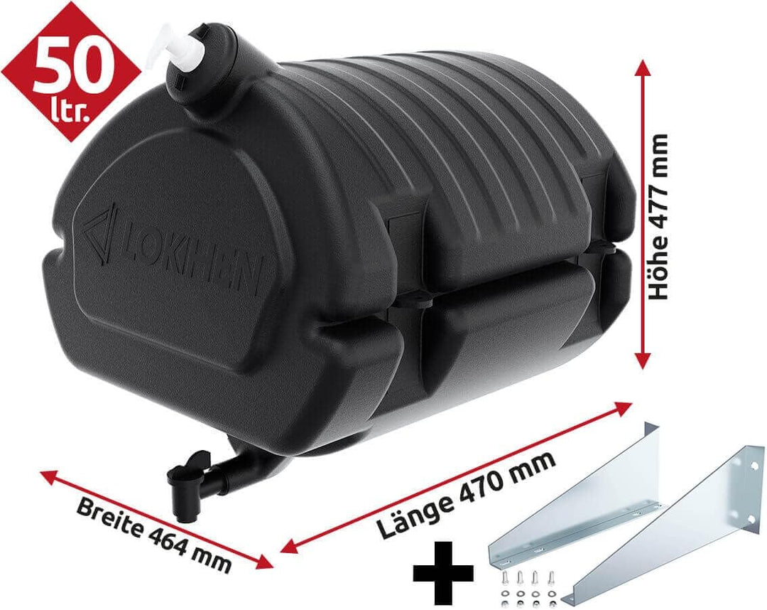 Fahrzeugbedarf Wilms Wasserbehälter Wassertank Premium 50l mit Befestigungsmaterial LKW Camping