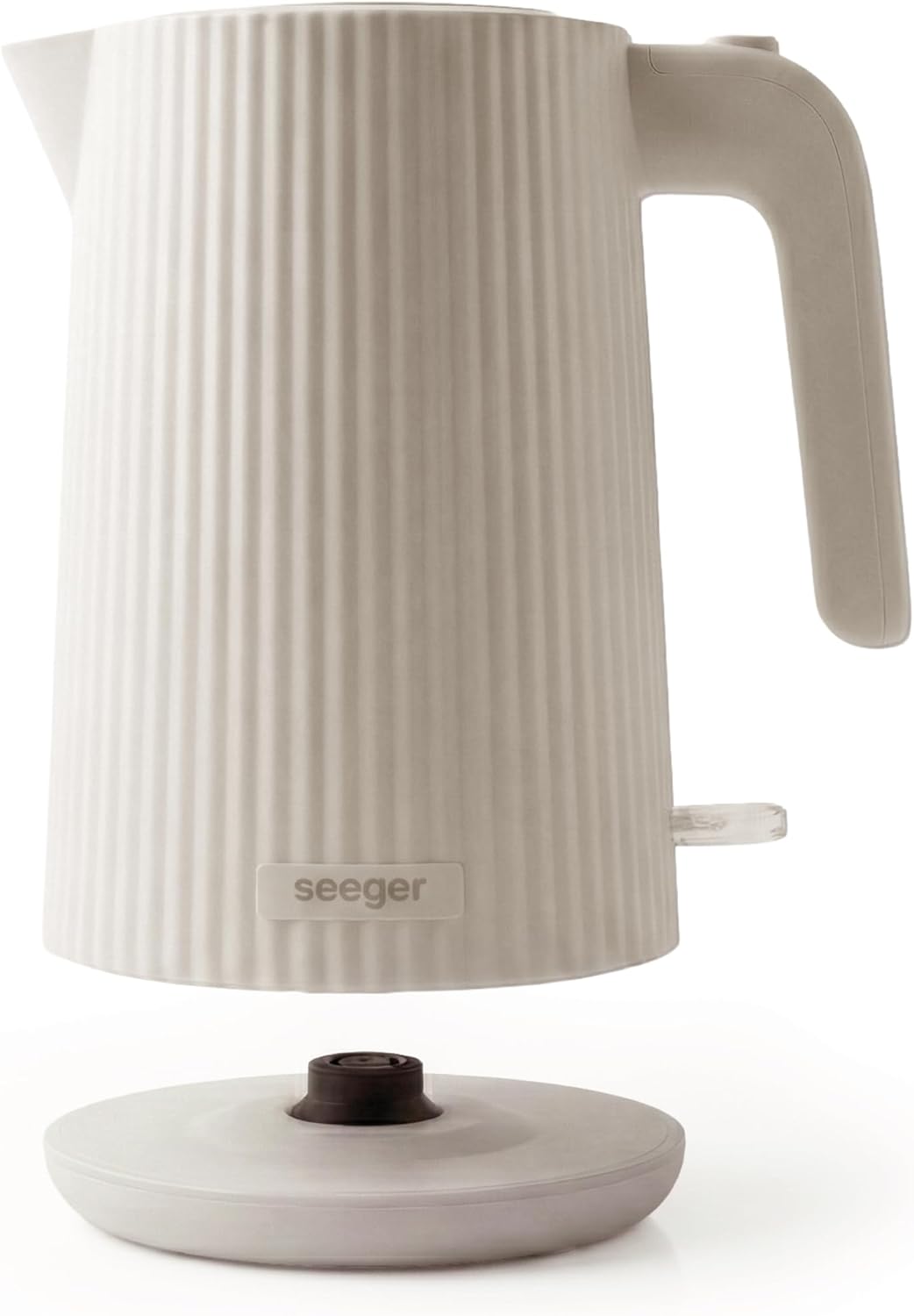 Seeger Wasserkocher, 1,7L, Mikro-Sieb-Filter, BPA-Frei, 2200W, 360° drehbarer Sockel, Beige, SGR100S