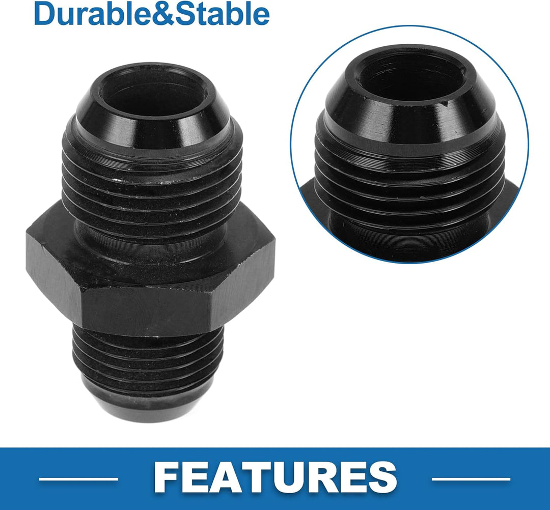A ABSOPRO Male Flare Reducer Adapter AN10-AN8 Kraftstoffleitung Verbinder | Schwarz, Aluminium, Elox