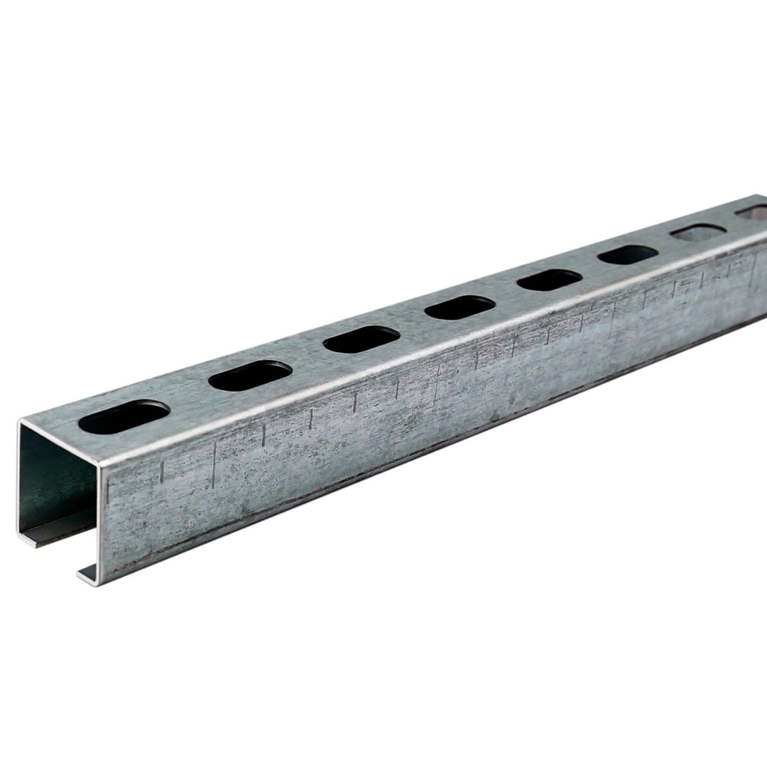 Dalsys Montageschiene 38/40, Schienenkonsole Silber 200cm, 50 Stück, Lochschiene, C-Profilschiene, U