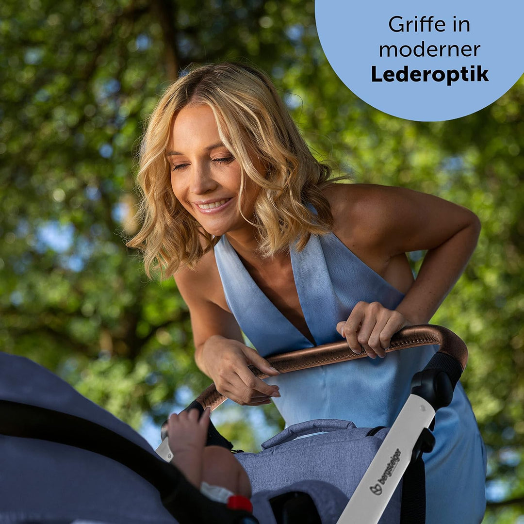 Bergsteiger Kinderwagen Lugo 3in1 | Kombikinderwagen Komplettset inkl. Zubehör - Babyschale, Buggy-A