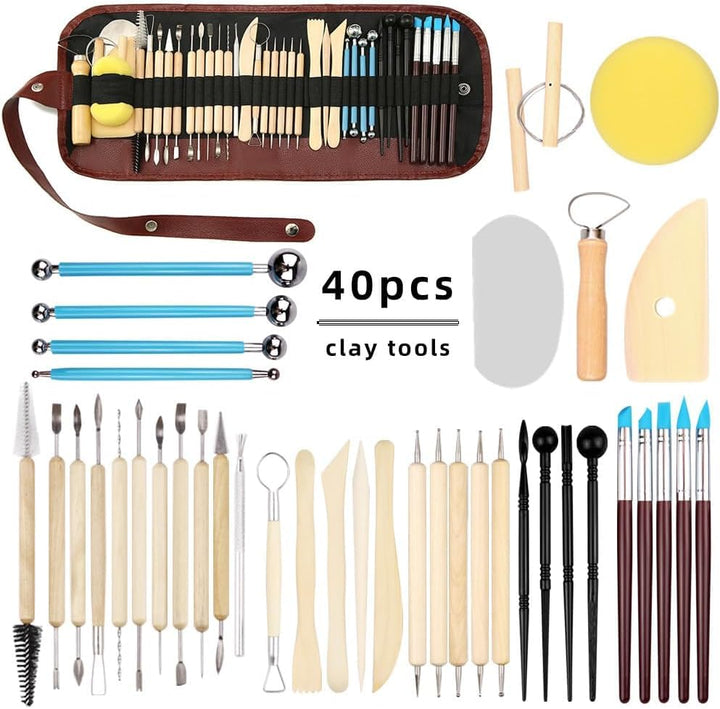 LINPHCEY Modellierwerkzeug-Set aus Ton, einfach zu bedienen, doppelseitiges Polymer- und Keramik-Sch