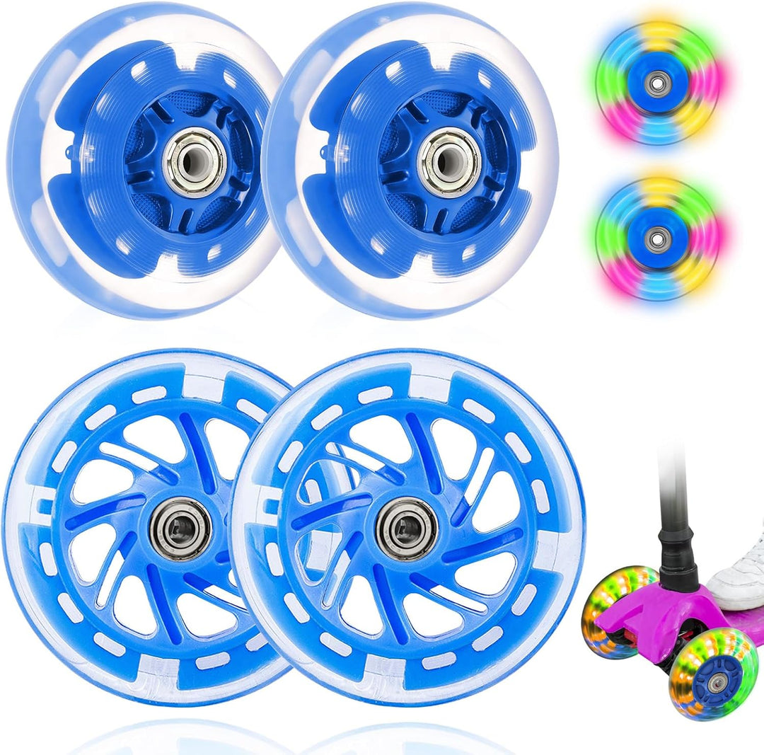 Leuchtende Scooter Räder, 2 Paar Led Scooter Rollen Räder, 80mm,120mm Scooter Ersatzräder, Stunt Sco