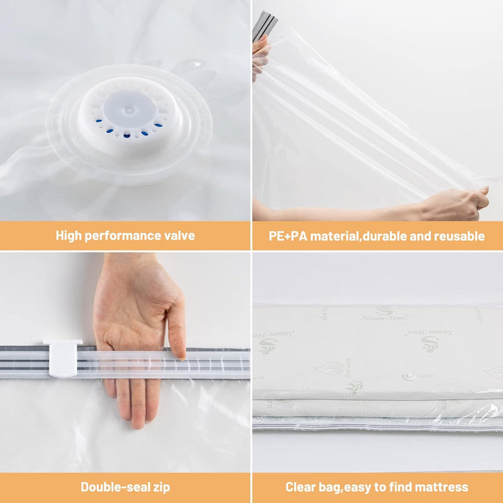 Grosse Vakuum-Aufbewahrungsbeutel für Matratzen, Kleidung, wasserdicht, verschliessbar, wiederverwen
