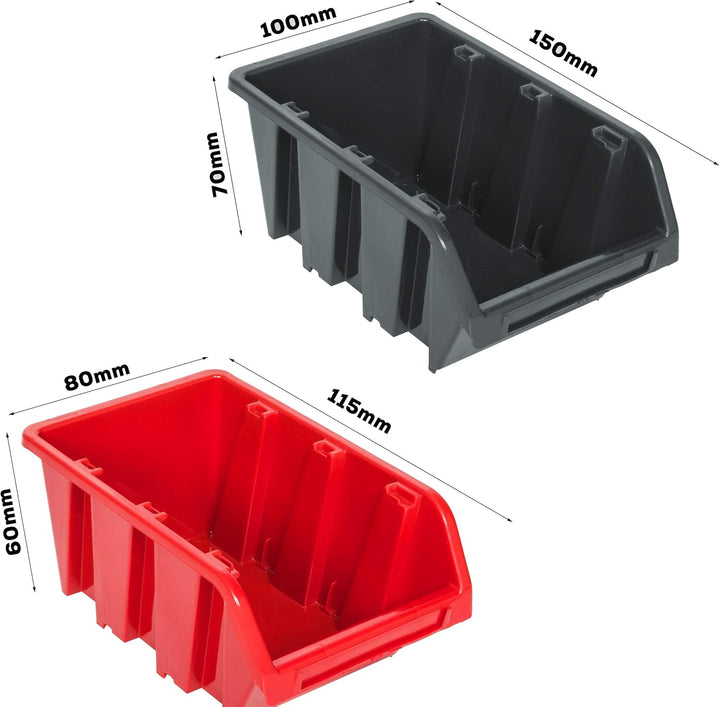 Lagersystem Wandregal 1152 x 780 mm , 114 stck. Box , Stapelboxen Schüttenregal Sichtlagerkästen , E