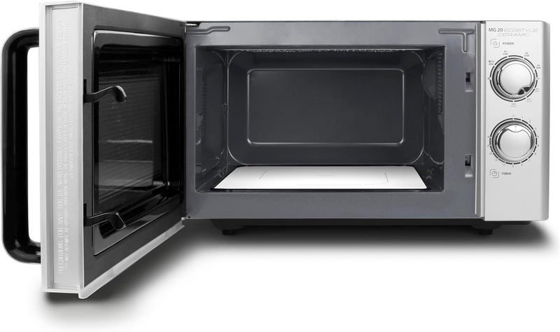 CASO | MG20 Ecostyle Ceramic 2-in-1 Mikrowelle mit Grill | Keramikboden, Grill-Rost, 20 L, 700 W, 10