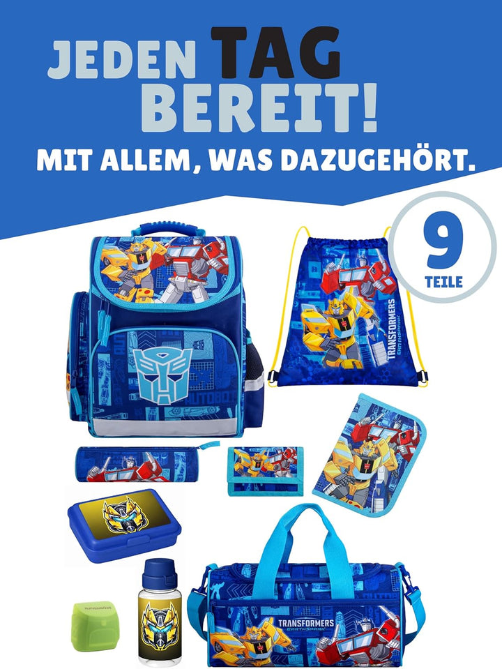 Familando Transformers Schulranzen 1. Klasse für Jungen und Mädchen · ergonomischer Tornister · Jung