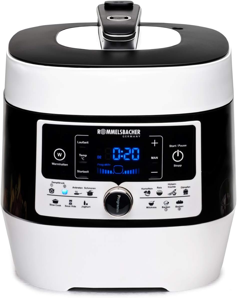 ROMMELSBACHER Elektrischer Dampfdruck- & Multikocher MD 1000 'MeinHans' – Das Original - 14 Automati