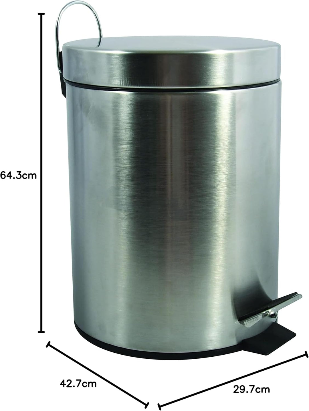 MSV - Kosmetikeimer fürs Bad - Edelstahl mit herausnehmbarem Inneneimer - Stylischer Treteimer - Kom