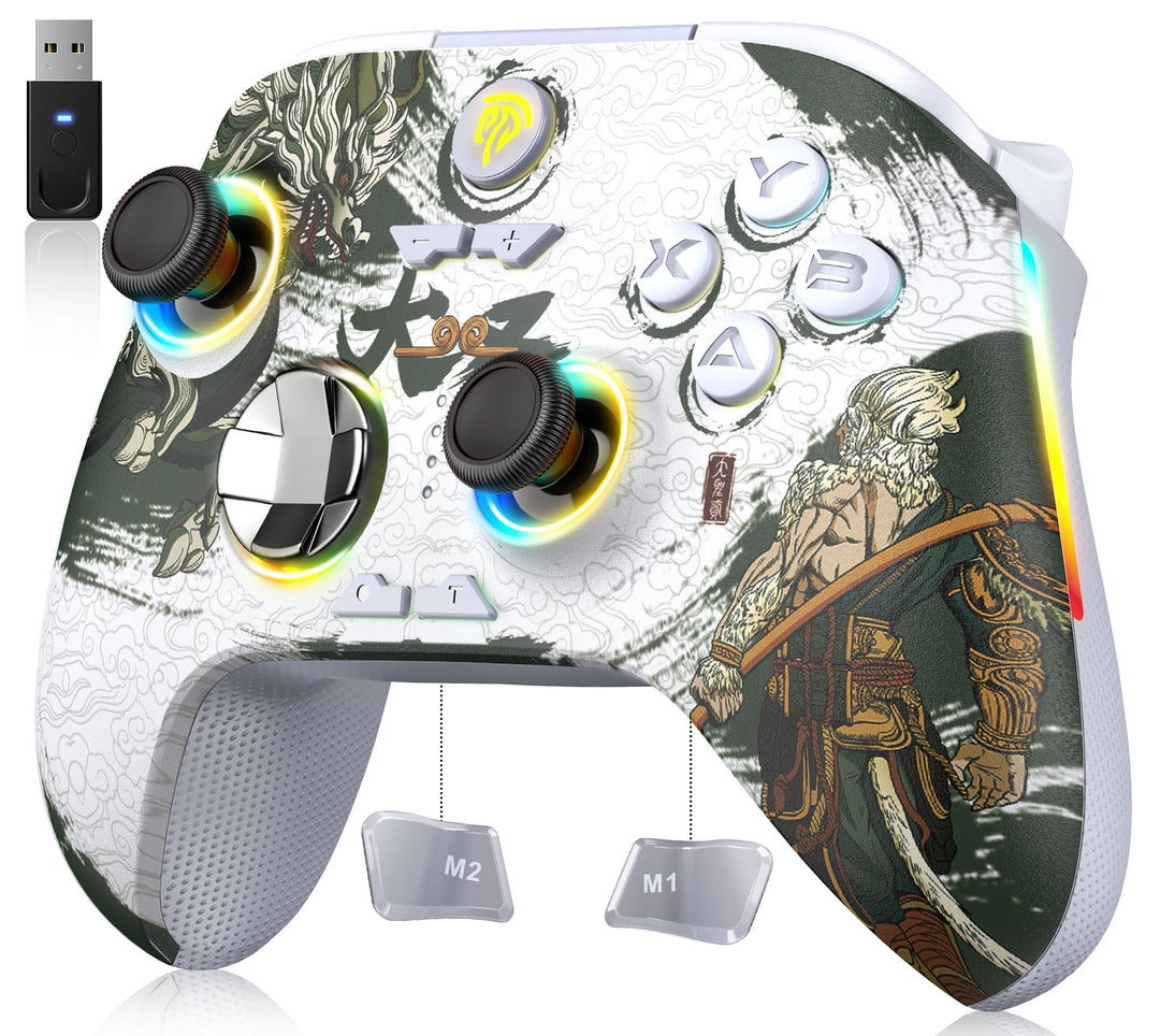 EasySMX X15 Controller PC, PC Controller Wireless mit 7 RGB Licht, Gaming Controller PC mit Hall Joy