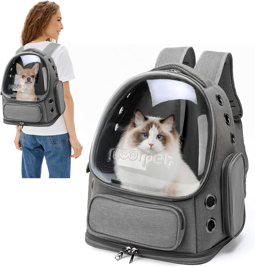 PETCUTE Haustier Rucksack,Tragbar Raumkapsel Hunde Katzen Rucksack mit Herausnehmbarer Matte,Atmungs