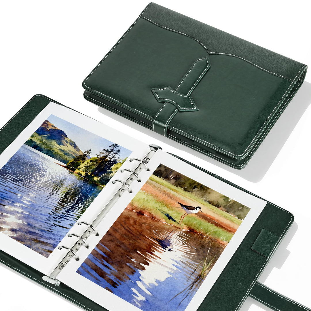 Lightwish A5 Aquarell Skizzenbuch – 20 Blatt 100% Baumwolle 300g/m² Heisspresse – Ringbuch-Mechanik