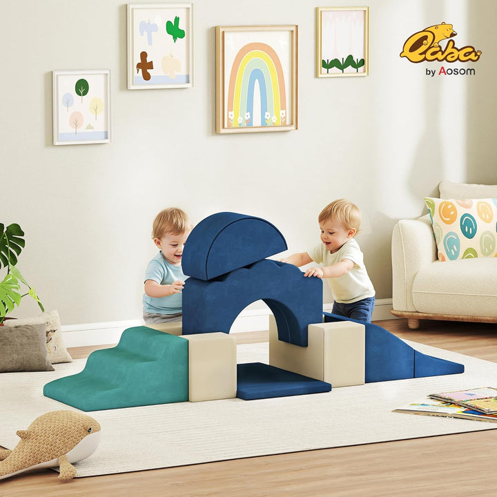 AIYAPLAY Kinder Schaumstoff Bausteine 7er Set Softbausteine Riesenbausteine Klettern Spielsofa Gross